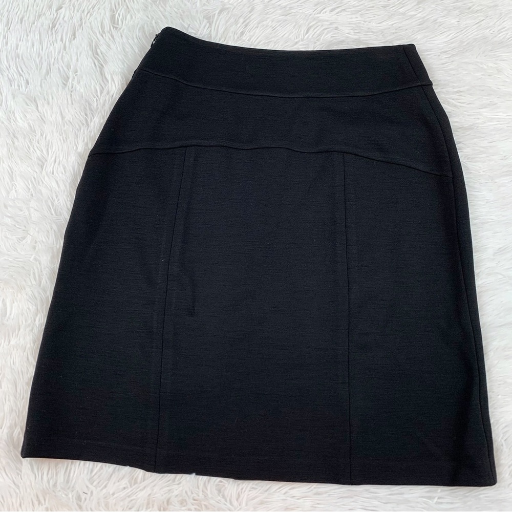 Diane Von Furstenberg black high rise‎ a-line wool skirt with square pockets - Picture 10 of 11
